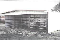 12 X 24 X 7 X 8 Cattle Or Horse Open Front Shed, 3 Gates, 2dividers. Gable Roof Optional